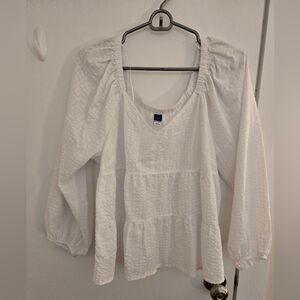 Old Navy Textured White Blouse